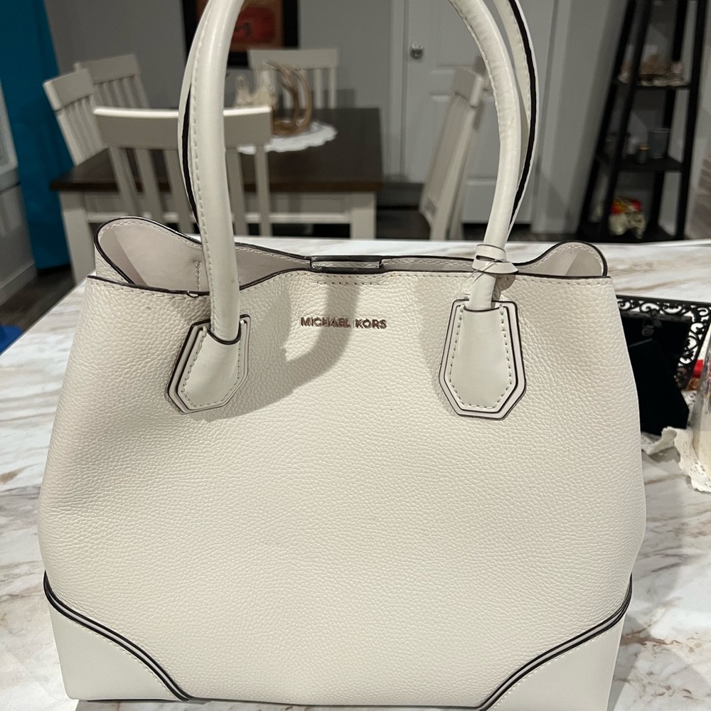 Michael Kors White Leather Tote
